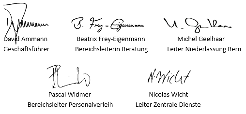Unterschriften GL